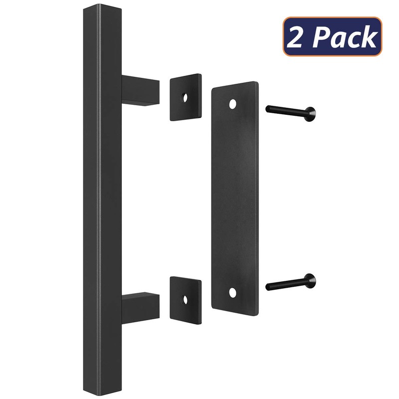 SMARTSTANDARD 2PCS 12" Pull and Flush Barn Door Handle Set,