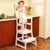 Kids Kitchen Step Stool for Kids with Safety Rail,Solid Wood
