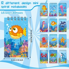 Zhanmai 36 Pcs Mini Notepads Sea Ocean Animal Mini Notebooks Under the Sea Notebook Small Spiral Notepads for Kids Classroom Office Rewards Birthday Party Favor Supplies