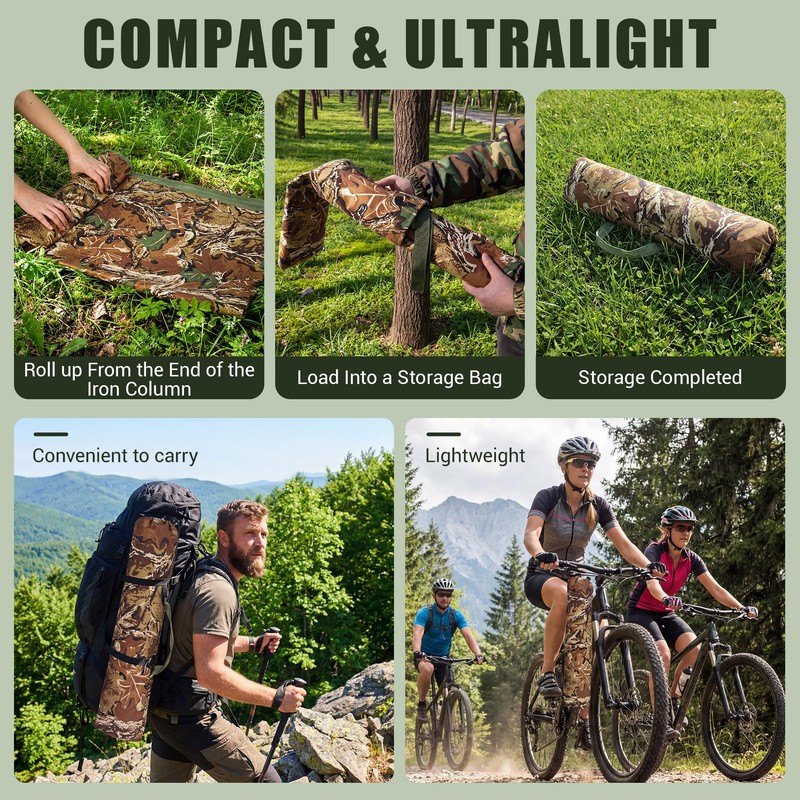 Outdoor Low-Profile Hunting Chair，Camping Chair，Camo Hangs on Any Tree