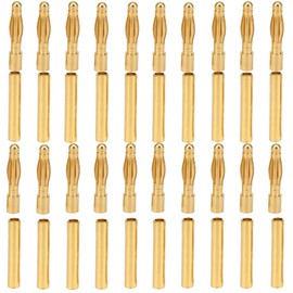 LinsyRC 20 Pairs Gold Plated 2.0MM 2MM Banana Plug Bullet Male Female Connector Adapter for RC RC Airplane Car Boat Drone ESC Motor