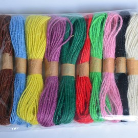 Genérico Cordón de Yute para Manualidades, 12 Rollos de 10m, Hilo Tejido a Mano, Colores Variados, Adecuado para Decorar en Casa u होटल Color Aleatorio
