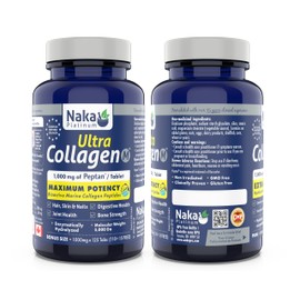 NAKA Naka Platinum Ultra Collagen featuring 1000mg of Peptain each tablet,Maximum Potency Bioactive Marine Collagen Peptides. For Skin, Nails, Bones and Joints (125 tabs)