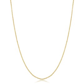 Kooljewelry 14k Yellow Gold Filled Cable Pendant Chain Necklace (1.3 mm, 14 inch)