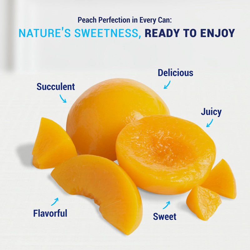 Club Supreme Peach Halves in Light Syrup - Handpicked and