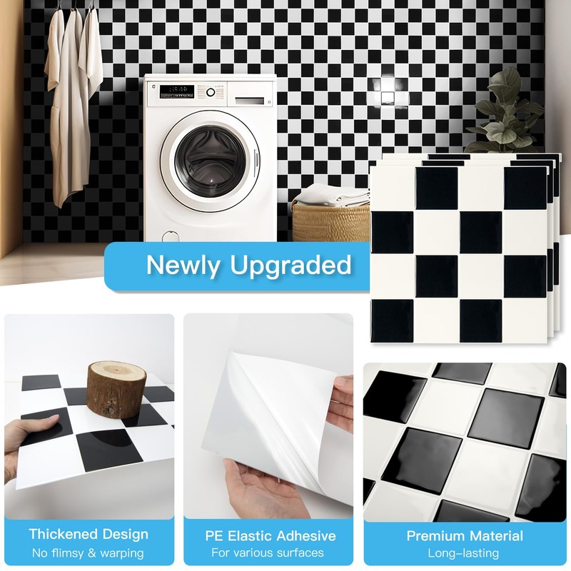 Art3d 10-Pack Heavy-Duty Peel and Stick Backsplash, 12x12 Inch Self-Adhesive