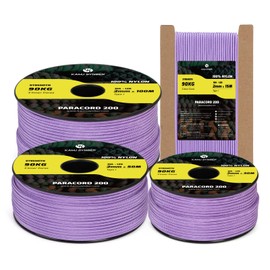 Kamu Synber Paracord 2mm 3 Strands 15M 100% Nylon Rope Type I Parachute Cord for Craft, Outdoor, DIY, Camping | Support 90kg | Lilac