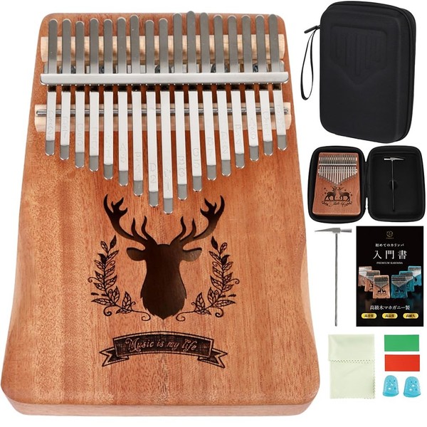 JINSELF Kalimba 17 Keys Beginner Set, Pre-Tuned, Sheet Music, Introduction