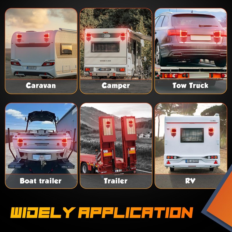 Wireless Trailer Lights Magnetic - Adjustable Magnetic Tow Light with