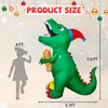 GOOSH 7 Ft High Christmas Inflatable Dinosaur with Build-in LED