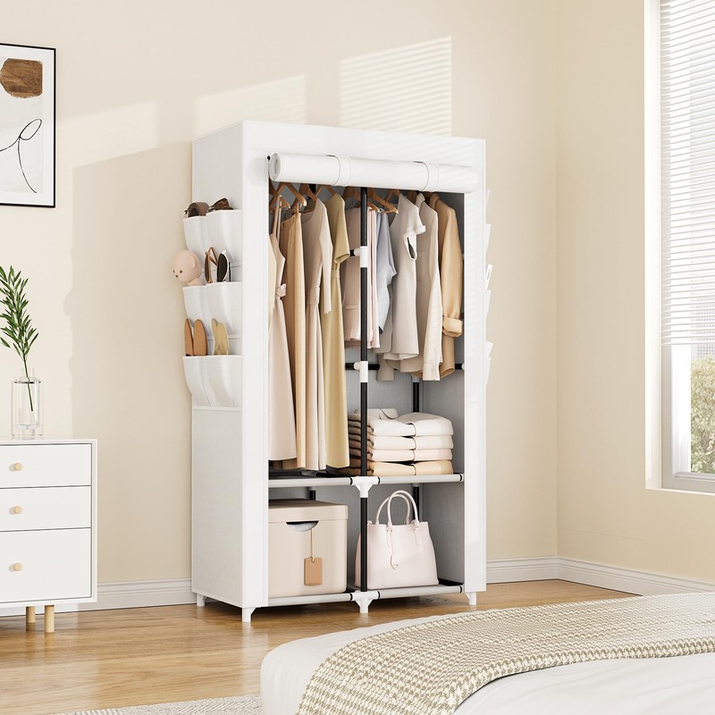 VTRIN Portable Closet Wardrobe Closet for Hanging Clothes with 4