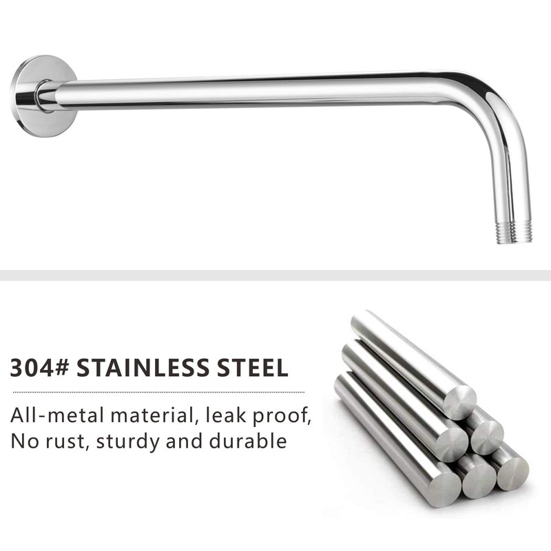 Voolan Shower Arm with Flange and Teflon Tape, Extension Shower