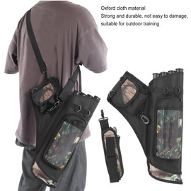VBESTLIFE Storage Bag Portable 4 Tube Quiver with Shoulder Strap, Competitive Recurve Bow and Arrow Outdoor Archery Fitting for Outdoor Archery Sports(Camouflage)