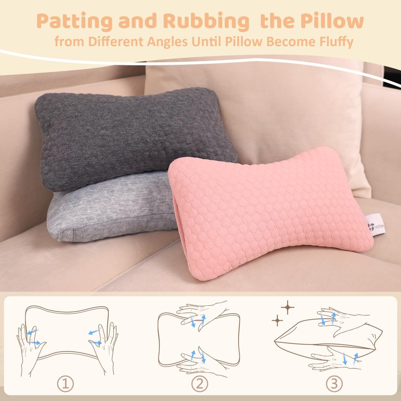 vocheer Small Pillows for Sleeping, 11"x 7" Mini Travel Pillow,