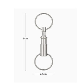 Quick Release Detachable Pull Apart Keychain Key Rings Clip Double Spring Split Snap Seperate Lock Holder Silver (8PCS)