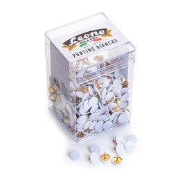 500 Colourful White Zippers Leone Dell'Era - Transparent Tin - Made in Italy