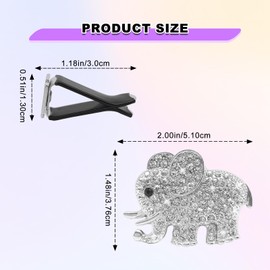 NOTISH 2PCS Elephant Crystal Diamond Car Air Vent Clip, Bling Elephant Car Decoration Car Interior Accessories for Women Girls - Silver