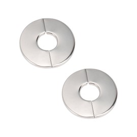 BathAce Shower Arm Flange, Stainless Steel Replacement Wall Split Flange/Escutcheon Plate Floor for Universal Standard 1.06''/27mm Shower Head Arm Pipe (Round-Split-2 Packs, Chrome Finish)
