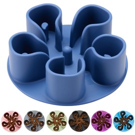 Slow Feeder Dog Bowls Insert, Bestalk Soft Silicone Slow Eating Dog Bowl Insert with Suction Cups for Small, Medium and Large Dogs(Dark Blue, S)