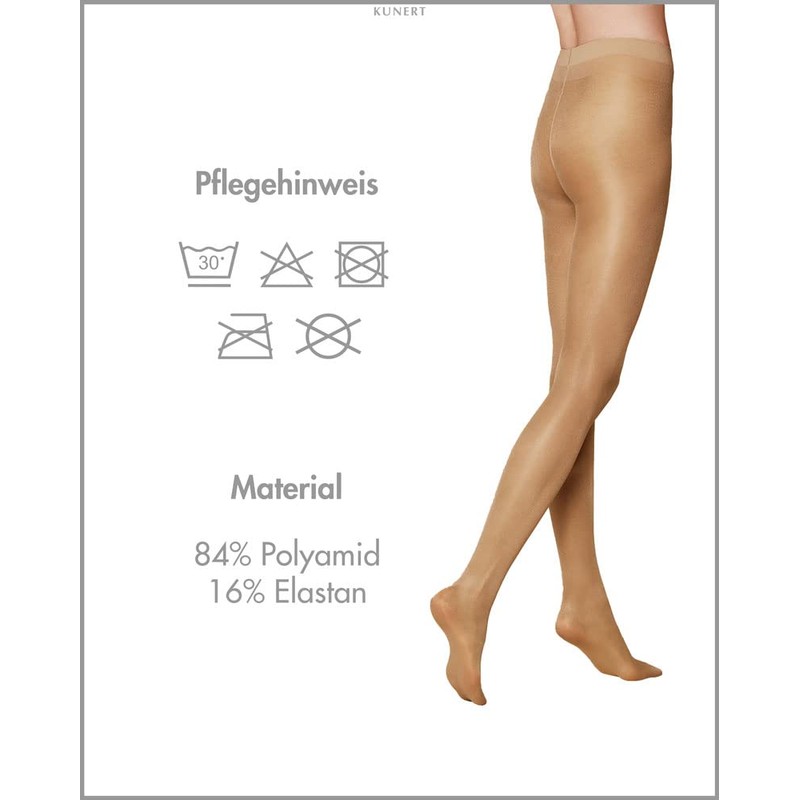 KUNERT Women's Tights, Satin Look, Transparent, Shiny, 20 denier