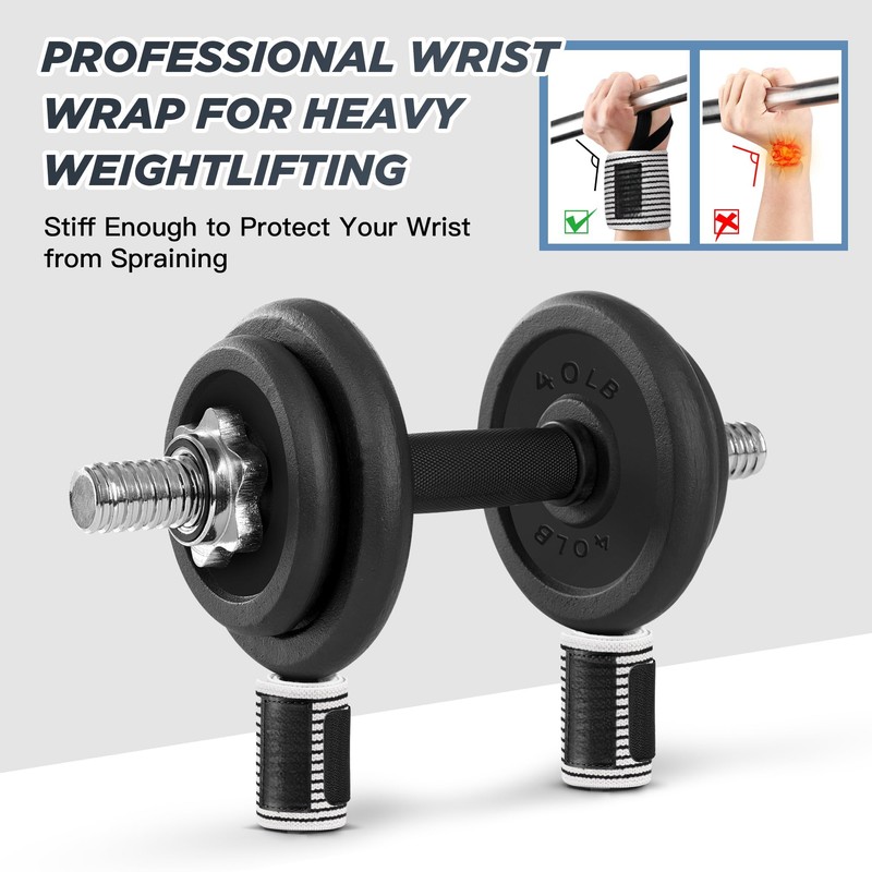 18'' Professional Wrist Wraps for Weightlifting 2PCS(IPF Approved),Heavy Duty Gym