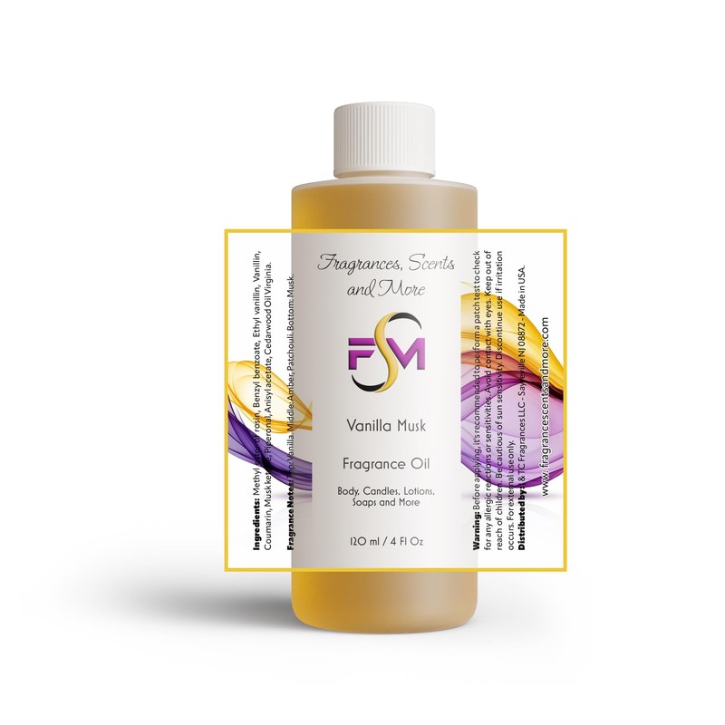 Vanilla Musk Fragrance Oil - 4 Fl Oz Plastic Bottle