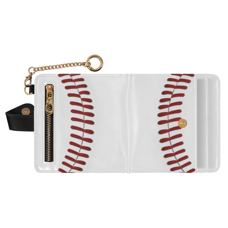 YANENDIE Baseball Print Wallet for Women, Small Slim PU Leather