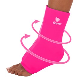 FOMI Hot Cold Ankle Foot Gel Ice Pack Wrap | Premium Comfort 360 Degree Solid Gel Cooling Compression for Plantar Fasciitis, Heel Spurs, Achilles, Tendonitis, Sore Feet, Gout | One Size (Pink)