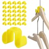 KWOKWEI Pack of 30 Clothes Hangers Hooks Space Saving Clothes Hanger Connection Hooks Cascading Clothes Hanger Hooks for Clothes Hangers Cupboard (Yellow)