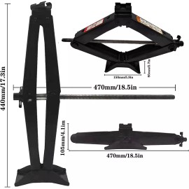 CFYUSEU Scissor Lift Jack Max 3 Ton Capacity with Jack Socket Drill Adapter and Tools