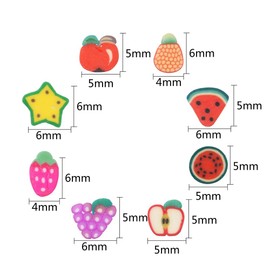 DECORA 1/4 Inch 3200 Pieces Mini 3D Fruit Slices for Slime Crafts Nail Art and Face Decoration