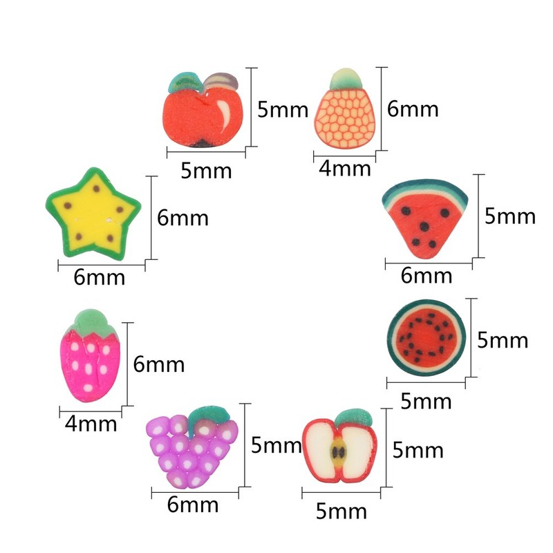DECORA 1/4 Inch 3200 Pieces Mini 3D Fruit Slices for
