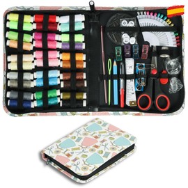 JUCES HOGAR® - Complete Sewing Box with 30 Coloured Threads - Sewing Kit for Travel and Accessories - Ideal Sewing Box for Adults DIY and Repairs