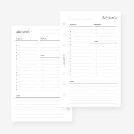 Franklin Covey Compact Undated Daily No.03 Hourly Planner Insert Agenda Refill for FC Compact 6 Hole Ringed Binders 4.25 x 6.75