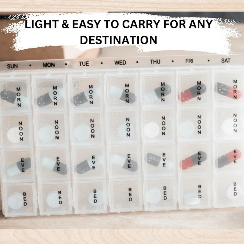 RINCS Essentials Pill Box – Weekly Tablet Organizer 7 Day