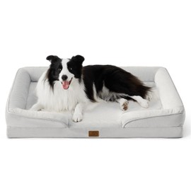 Bedsure Orthopedic Dog Beds Large Sized Dog - Washable Large Dogs Bed Waterproof, Big Comfort Pet Couch with Washable Removable Cover, Supportive Foam Pets Sofa with Nonskid Bottom, Ash Mist