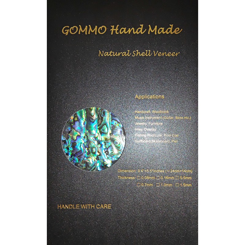 GOMMO Blue Paua Shell Veneer Sheet Enhanced for Inlay and