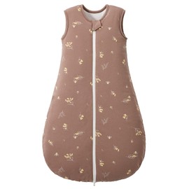 LULUMONKEY 2.5 TOG Winter Baby Sleeping Bag 6-18 Months, 100% Cotton Baby Wearable Blanket for Newborn Sleep Sack, Brown Fruit