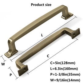 khtumeware 6 Pack 5 Inch Kitchen Cabinet Handles Brushed Antique Brass Cabinet Pulls Drawer Pulls Kitchen Cabinet Hardware Kitchen Handles for Cabinets Cupboard Handles Drawer Handles