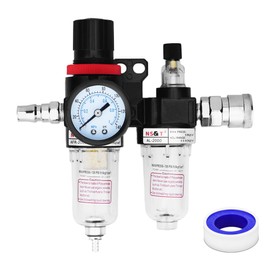 AFC2000 Pneumatic 1/4 G Inch Air Filter Pressure Regulator Kit（0-145 Psi）Air Tool Compressor Filter with Gauge and Lubricator Cup