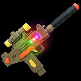 ArtCreativity LED Uzi Style Toy Gun - 12.5 Inch Light Up Machine Gun Toy with Realistic Sound Effects, Cool Pretend Play Gun for Kids, Fun Gift Idea for Boys & Girls - Batteries Not Included