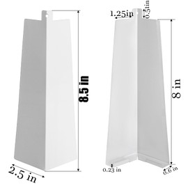 Coloch 8 Pieces Aluminum Siding Corners 8 Inches, White Outside Siding Corner Caps with Nails Metal Smooth Corner Panels Trim for Mobile House, Wooden House