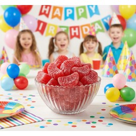 Cherry Gel Slices - 2 lbs of Fresh Delicious Sweet Sugar Sanded Chewy Candy Slices