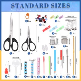 Glarks 215Pcs Sewing Kit, Multifunctional Sewing Supplies Repair Kit with Thread, Sewing Needles, Pins, Scissors, Thimble, Tape Measure, Buttons, Clips etc for Home Beginner Traveler Emergency