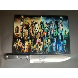 Knife Horror Collection Sublimated Glass Cutting Board With Matching Knife