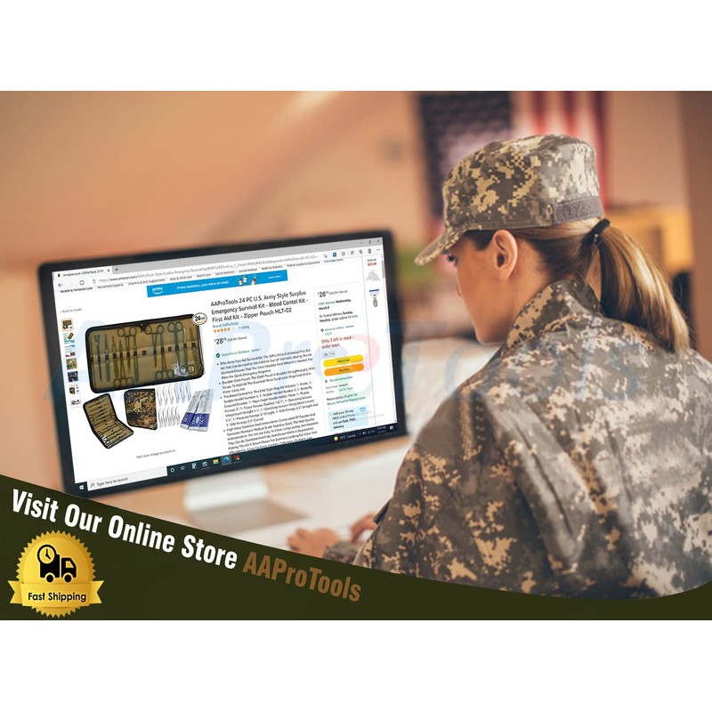 AAProTools 24 PC U.S. Army Style Surplus Emergency Survival Kit