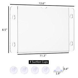 Acrylic Window Sign Holder,Clear Acrylic Frames with 4 Suction Cups,Wall Mount Advertising Signage Sign Holder for Glass Door Mall, Office, Home, Store, Restaurant (2 Pack, 11" x 8.5")