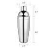 LUCKYGOOBO Cocktail Shaker with Double Measuring Jigger,18/8 Stainless Steel 25