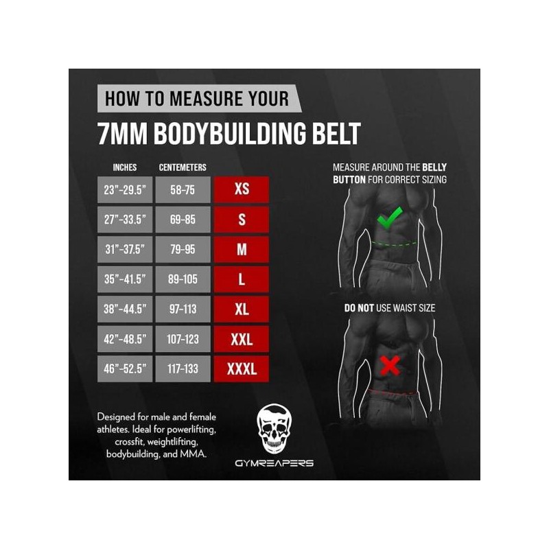 Gym's 짐 스 웨이트 팅 벨트 버클이 조절 가능한 7MM