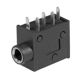 uxcell 6Pcs PCB Mount 3.5mm 5 Pin Socket Headphone Stereo Jack Audio Video Connector Black PJ325